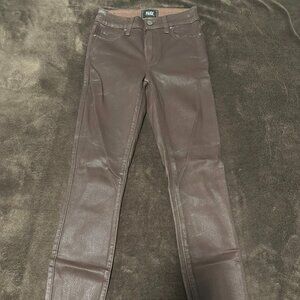 Paige Brown Coated Denim Hoxton Ankle Jeans